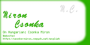 miron csonka business card